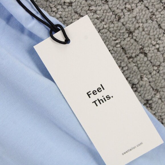 SWET TAILOR Shirt Mens XL Light Blue Short Sleeve Lightweight V Neck NWT - Picture 5 of 9